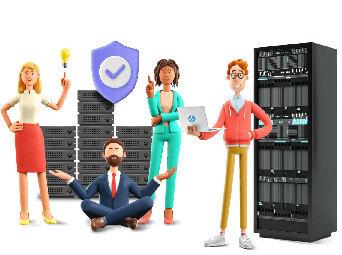 Hero illustration for hiring a server admin team