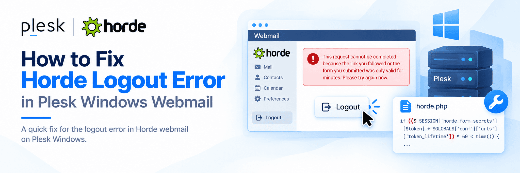 How to Fix Horde Logout Error in Plesk Windows Webmail