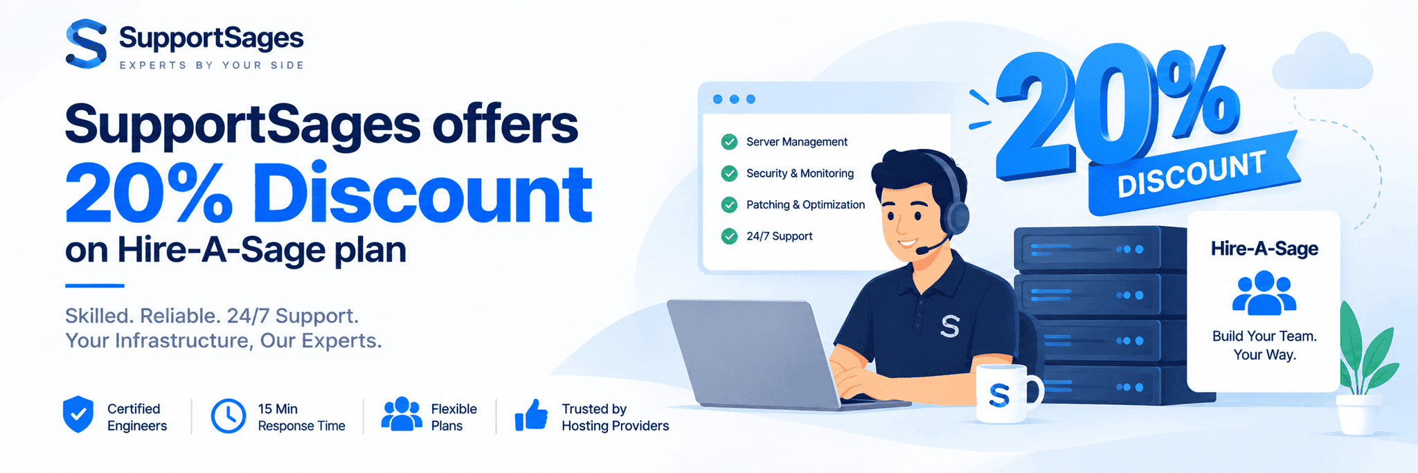 SupportSages offers 20% discount on Hire-A-Sage plan