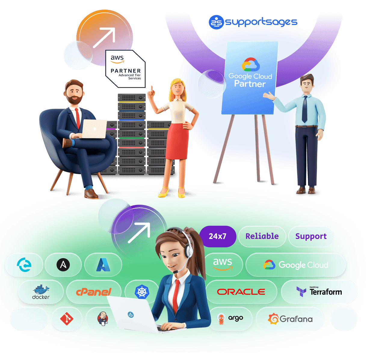 Illustration of Support Sages in light mode