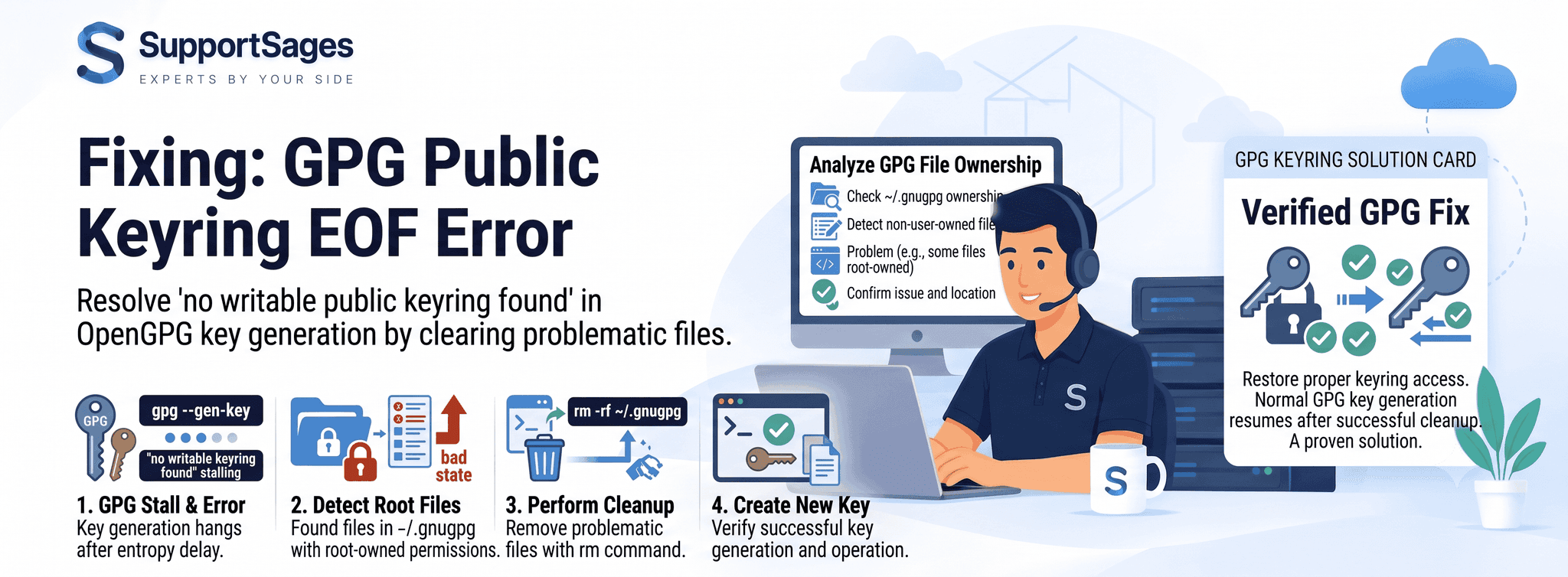 How to Fix: gpg no writable public keyring found eof