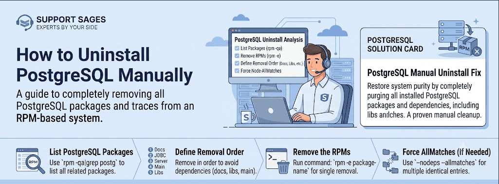 How to uninstall PostgreSQL manually.