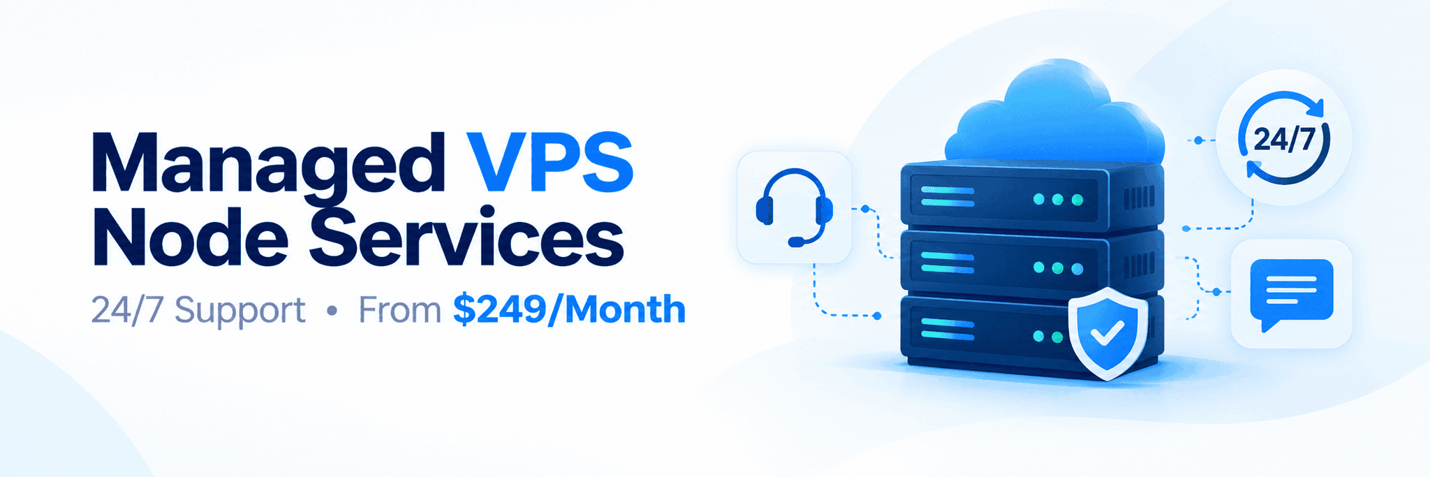 Managed VPS Node Services: 24/7 Live Chat & Ticket Support for $249/Month
