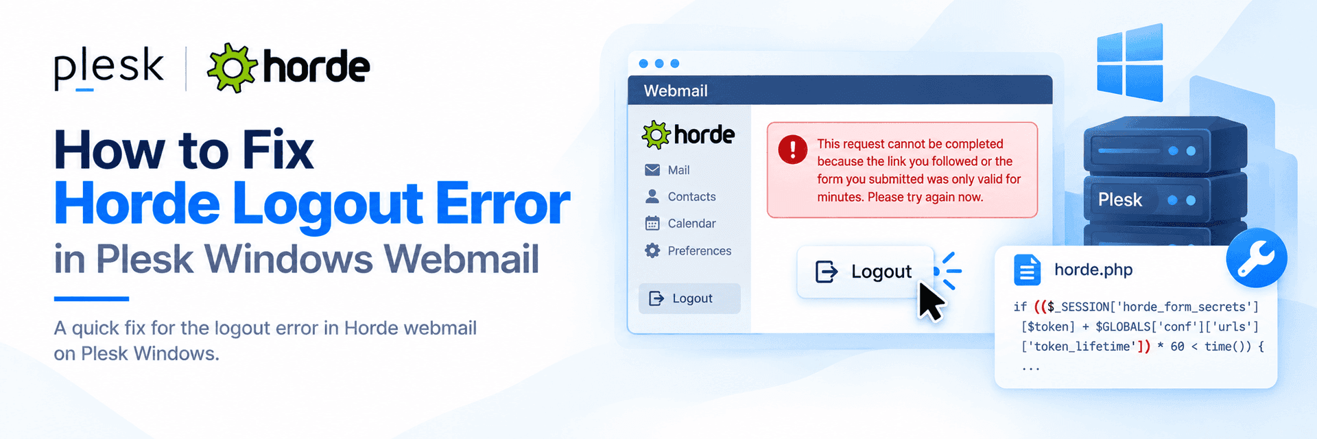 How to Fix Horde Logout Error in Plesk Windows Webmail