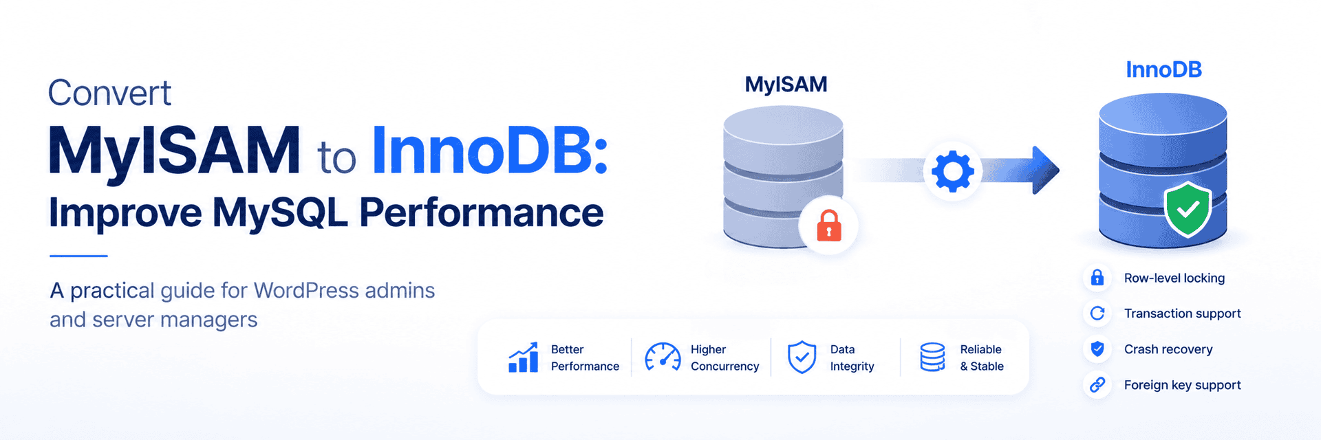 Convert MyISAM to InnoDB: Improve MySQL Performance