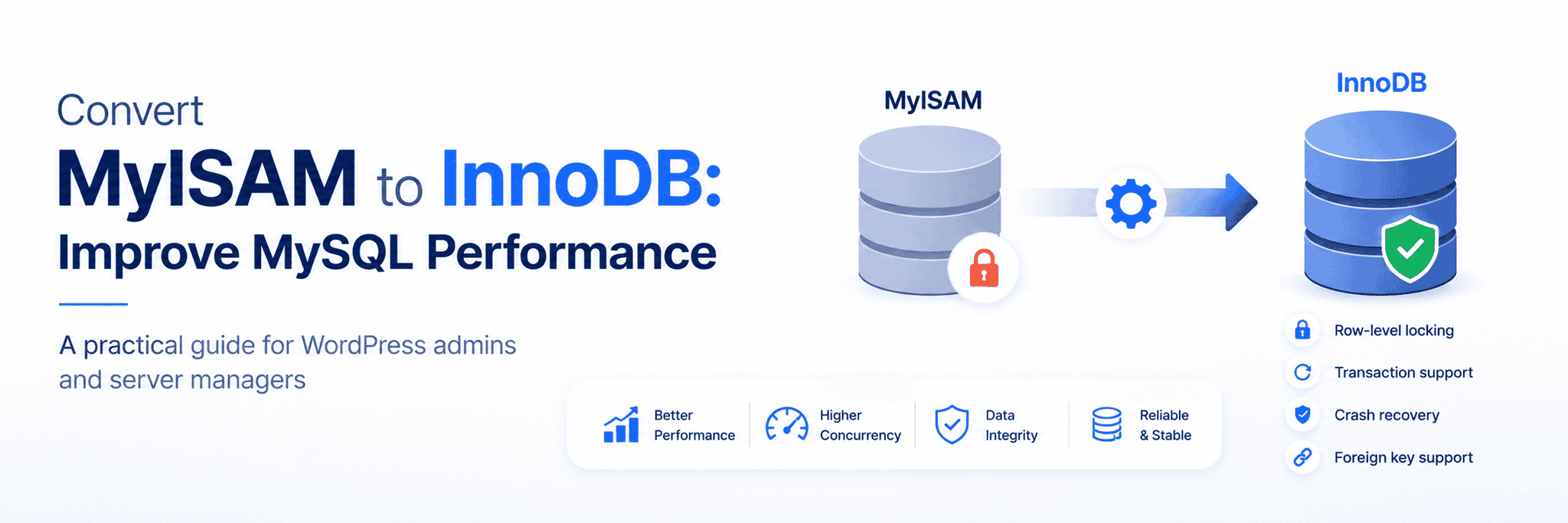 Convert MyISAM to InnoDB: Improve MySQL Performance